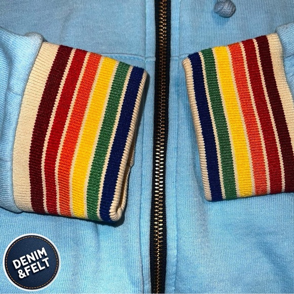 Aviator Nation Unisex Rainbow Rib Full Zip Drawstring Hoodie/Sweatshirt | EUC🩵 - Picture 9 of 14